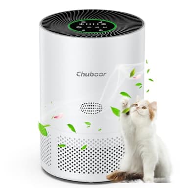 Purificador de aire para alérgicos, filtro de aire HEPA contra moho, polvo y pelo de animales 305m³/h CADR para dormitorios de hasta 110m², indicador de calidad del aire, modo automático