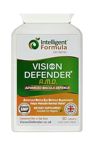 Vision Defender AMD Vitaminas para los ojos AREDS2 – Fórmula AREDS 2 exacta con luteína y zeaxantina, vitaminas C y E, zinc 25 mg y cobre – 90 comprimidos veganos para el apoyo de la salud visual