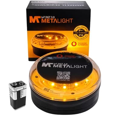 Luz Emergencia V16 Conectada DGT 3.0 Baliza Coche Homologada 2026 Geolocalización Tiempo Real 1 Km Visibilidad Alta Potencia LED Seguridad Carretera Sin Suscripción Datos Incluidos hasta 2040