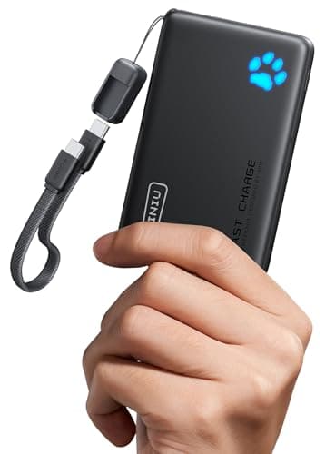 INIU Power Bank, Pequeño & Ligero 45W Carga Rápida 10000mAh Bateria Externa con Cable USB C Adjunto, Apto para Avión, Esenciales de Viaje, Bateria Portatil para iPhone 17 16, Samsung S22, Xiaomi etc