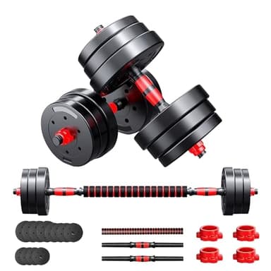 Mancuernas Ajustables 20kg para Gimnasio en Casa - Set de Pesas Regulables con Material Ecológico, Seguro y Antideslizante | Ideal para Principiantes, Entrenamiento en Espacios Pequeños (20KG)