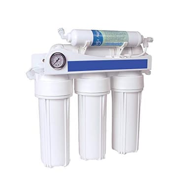 EUR-50 Equipo de Osmosis Inversa de 5 Etapas para uso doméstico. Incluye filtro, membrana y postfiltro. Obtenga agua de mineralización débil y con un ultra bajo rechazo. Bbagua.