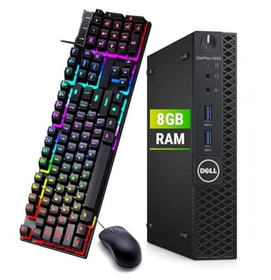 Dell OptiPlex 3050 Mini PC de escritorio, Intel Core i5-6500 3.2GHz, 8GB RAM, 256GB SSD, HDMI, teclado QWERTY, mouse, WiFi USB, Windows 11 Pro (reacondicionado)