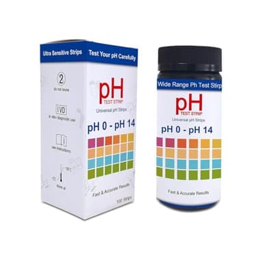 Tiras pH 0–14, 100 Tiras Reactivas de pH Alta Precisión, Papel Indicador Universal, Medición Rápida para Agua, Alimentos, Jabón y Uso Doméstico