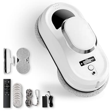 JUPPLIES Robot Limpiacristales Electrico 90W con Succión 5600Pa – Limpia Cristales para Ventanas con 3 Modos Automaticos, Control Remoto y Sistema Anticaida – Silencioso, 4min/m²