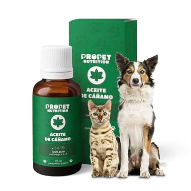 Calmante Perros y Gatos. Aceite de Cañamo Perros y Gatos 100% Natural (700 Gotas). Anti Estrés, Tranquilizante. Mejora Sueño. Sin Olor Ni Sabor. Fuente de Omega 3, 6, 9. Cuida Pelaje y Articulaciones