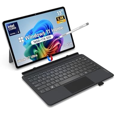 ALLDOCUBE iWork GT Ultra - 13" Tablet 2 en 1 Windows 11, Intel Core Ultra 5, 16GB RAM + 1TB SSD, Pantalla 2.5K Táctil, Incl. Lápiz + Teclado QWERTY, WiFi 6/Carga PD 65W/Tipo C/A