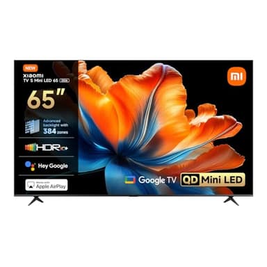 XIAOMI TV S Mini LED 65" (165 cm), QLED Mini LED Televisión, 4K UHD, Smart TV con Google TV, HDR10+, Triple Tuner, DVB T2, 60Hz con 120Hz Game Boost Mode, MEMC, Dolby Audio, Airplay 2