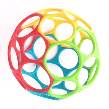 Bright Starts, Pelota Clásica Oball de Fácil Agarre, Libre de BPA, Rojo, Amarillo, Verde, Azul, Edad Recién Nacido y más