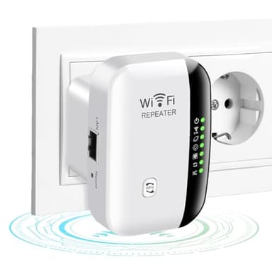 Flintronic Repetidor WiFi 300Mbps 2.4 GHz, Amplificador Señal WiFi, Amplificador WiFi con Repertidor/Ap Modo y la función WPS, Cobertura de hasta 55m², Puerto Ethernet Compatible with All WiFi Devices