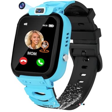 EUNICECG Reloj Inteligente Niño Niña con GPS Localizador IP68 Impermeable Modelo de Aula Llamadas Juego Despertador SOS - Digital Reloj niña Smartwatch para Niños Adolescentes Cumpleaños Regalos