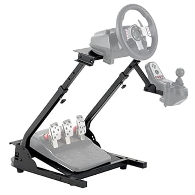 CO-Z Soporte Volante Plegable Compatible con Simuladores y Volantes como Logitech G920 G27 G25 G29 Thrustmaster T80 T150 TX F430 y Más Soporte para Volante Ajustable en Altura sin Pedales ni Volante