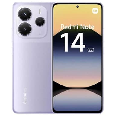 XIAOMI Redmi Note 14 5G - Smartphone de 8+256GB, Pantalla de 6.67" AMOLED FHD+ 120Hz, MediaTek Dimensity 7025-Ultra, cámara de 108MP, 5110 mAh, Cargador no Incluido, Morado (Versión ES)