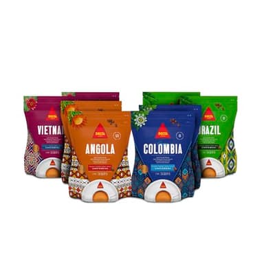 Pack Delta Cafés Orígenes - Café Molido - Color Sabor y Olor Característicos del Origen - 2 de Colombia - 2 de Angola - 2 de Vietnam - 2 de Brasil - 8 x 220 g