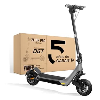 ZWHEEL ZLion Pro Thulium | Patinete Eléctrico Adultos Homologado DGT - 1200W MAX, 45km Autonomía y Regeneración Batería - Ruedas 10" Tubeless Autosellable - Doble Freno - Pantalla Avanzada