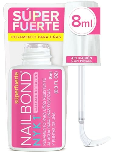 Pegamento Uñas Postizas Súper Fuerte Para Uñas Puntas Y Acrílicas (8ml) NYK1 NailBond Pegamento Para Uñas Postizas Extra Fuerte - Larga Duración, Máxima Resistencia, Aplicación Sin Ensuciar