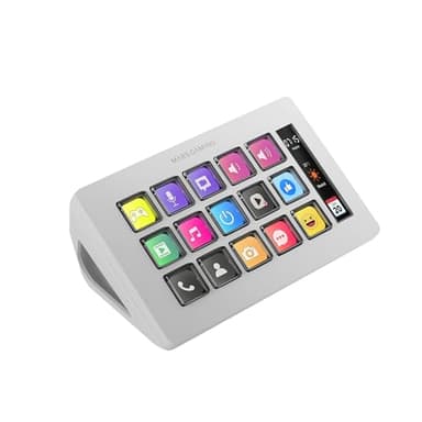 MARSGAMING MSD-One, Control Deck Slim, 15 Teclas LCD Personalizables, Pantalla LCD Ampliada, Software de Control y Plug-ins, Control Deck Compacto con Diseño Slim Ergonómico, Windows y MacOS, Blanco