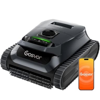 (Nuovo 2026) Gosvor Robot Piscina Limpiafondos y Paredes, Doble Filtración, Planificación Inteligente Rutas, 5 Modos, Control APP, 200Min Autonomía, Línea Agua y Zona Poco Profunda, Auto Parking, 200㎡