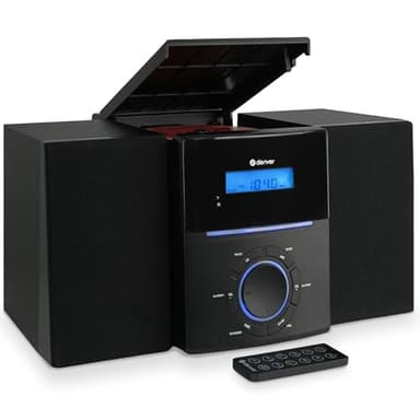 Denver MCA-240 Equipo de Musica con CD | Minicadena HiFi Alta Fidelidad | Mini Cadena Musical Completa | Microcadena de Musica para Casa | Reproductor CD Radio