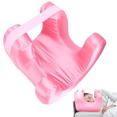 Gugxiom Almohada Facial Impecable, Almohada para Dormir Boca Abajo con Espuma viscoelástica, Almohadas Antiarrugas para Dormir Boca Abajo (Rosa)