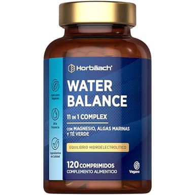 Retención de Líquidos Potente Drenante | 11 Nutrientes con Magnesio, Sodio, Té Verde, Potasio, y más! | 120 Comprimidos Veganos | Natural | de Horbaach