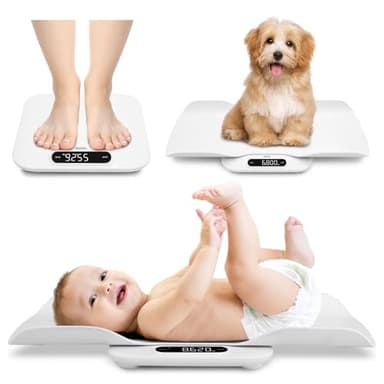 BAGAIL Báscula para bebés con superficie de pesaje segura y cómoda, función dos en uno, también puede utilizarse como báscula para niños pequeños, báscula digital para mascotas, hasta 180 kg