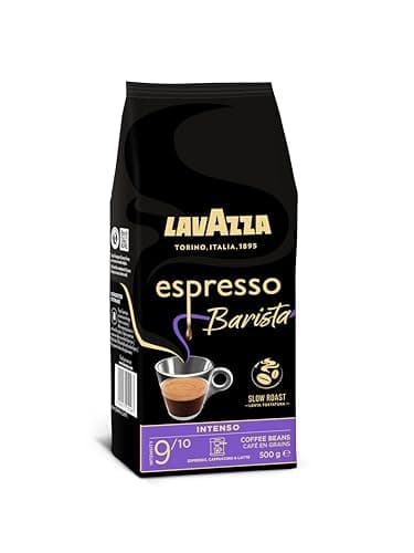 Lavazza, Espresso Barista Intenso, Café en Grano Natural Tostado, Ideal para Máquina de Café Espresso o Superautomática, con Notas Aromáticas de Cacao y Madera, Intensidad 9/10, Tueste Medio, 500 g
