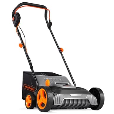VonHaus Cepillo para Césped Artificial - Peinadora Barredora de Césped Artificial con Bolsa de Recogida, 5 Alturas Ajustables, 330-380 mm de Ancho de Trabajo y Asa Plegable (1500 W)