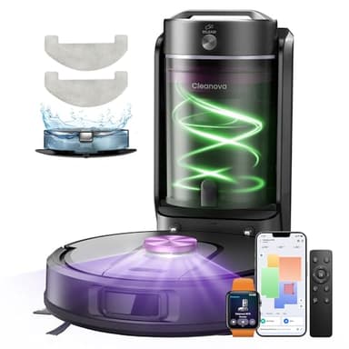 Vexilar W15 Robot Aspirador y Fregasuelos 10000Pa, Aspirador Fregadora Potente con 5 Mapa Inteligente,Autonomía 180Min, Fácil Programa, 4L Base Autovaciado sin Bolsa, para Suelos/Alfombras/Partícula