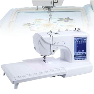 SKIHOT Máquina Costura Y Bordado,Máquina Bordadora Digital Eléctrico,con Un Área Bordado 4 "X 9.2" Y Pantalla Táctil LCD,para Decoración Hogar,Ropa,Manualidades