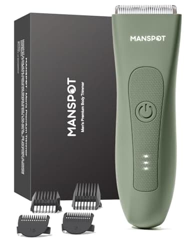 MANSPOT Afeitadora Corporal Masculina, Depiladora Corporal Hombre Electrica con Cuchilla de Cerámica Desmontable y Protección IPX7, Rasuradora Hombre Recargable USB para Cuerpo, Zona Intima, Genitales