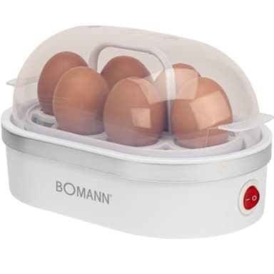 BOMANN EK5022CB - Cocedor de huevos - 400 Watts - Interruptor encendido/apagado - Con zumbador sonoro - Blanco