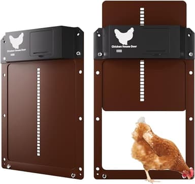 La última puerta automática para pollos 2.0, abridor de puerta, gallinero con sensor de luz, aleta de pollo multimodo, incluye deslizador con guías, cría segura de pollos