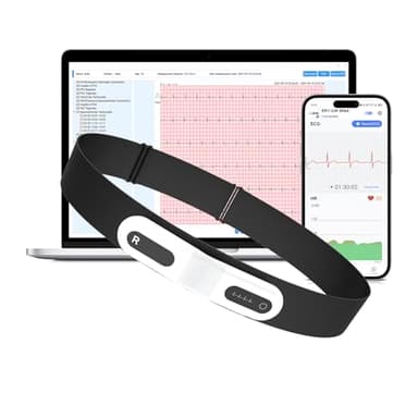 CheckMe ER1-LW Monitor ECG Portátil de 72 Horas con Análisis de ECG AI, Ecografo Portatil con Función de Marcador de Eventos, App y Software para PC, Compatible con Electrodos Generales
