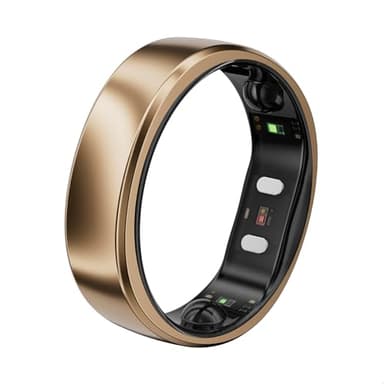 RingConn Gen 2 Air Smart Ring | Anillo Inteligente Ultrafino | Monitoriza el sueño, la frecuencia cardíaca y el estrés | hasta 10 días de autonomía | Compatible con iOS y Android (Dune Gold, 12)