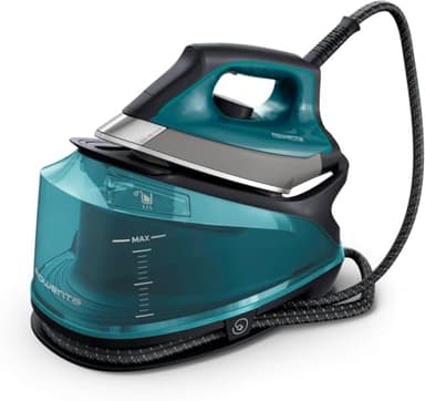 Rowenta Compact Steam Pro 6,2 - Centro de planchado de 2200 W de Potencia, 6,2 Bares, Golpe de vapor de 310 g/min, Suela Microsteam 400 HD, Depósito de 1,1 L, Modo ECO, Sistema antical, DG7621