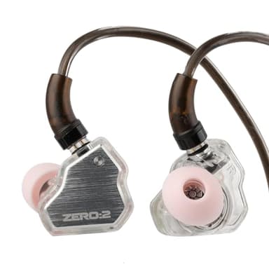 Linsoul 7Hz x Crinacle Zero:2, In Ear Monitor, IEM con Controlador Dinámico Actualizado de 10mm, Auriculares con Cable, Audífonos para Videojuegos, con Cable OFC para Músicos(Sin Mic, Plata)