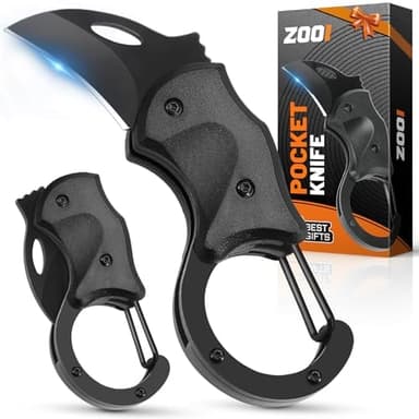 ZOOI Regalos Originales para Hombre, Regalo Dia del Padre Regalos, EDC Multifuncional Navaja con Mosquetón, Regalo Padre Hombre, Regalos Hombres, Gadgets Tecnologicos, Cuchillo Supervivencia