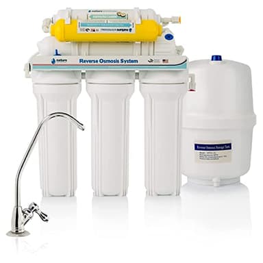NATURE WATER PROFESSIONALS Equipo de Osmosis Inversa - Kit para Osmosis de 6 Etapas - Capacidad para 5 L - Incluye Membrana Vontron de 50GPD, Deposito y Filtros