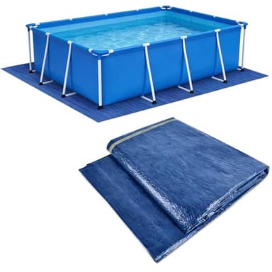 DIELOVEHUA Paño para el Suelo de la Piscina, Tapiz Suelo Piscina, Alfombra de Protección Azul, Impermeable, Resistente, para Piscinas Hinchables y Piscinas sobre el Suelo (300 x 200 cm)