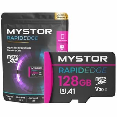 Mystor Tarjeta de memoria de 128 GB para Insta 360 X3, X4, X5, One RS, Ace, Ace Pro, Go Ultra SD Tarjeta de memoria para Action Cam Insta 360 Micro SD Almacenamiento 4K Grabación de vídeo Clase 10