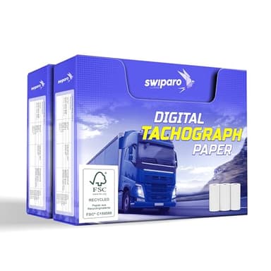 SWIPARO - Rollos de papel para tacógrafo certificado - Papel térmico para todos los tacógrafos digitales de camiones - 57/8 mm (6 unidades)
