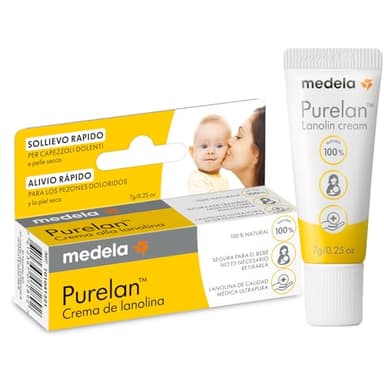 Medela Purelan Brustwarzensalbe aus 100% Lanolin, 7 g Ungüento