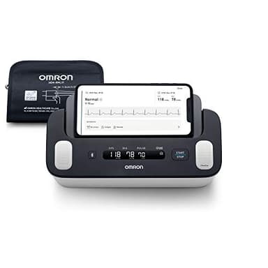 OMRON Complete Tensiómetro de Brazo Inteligente, Medidor de Tensión Arterial y ECG, Aparato de Tensión Arterial para Vigilar la Hipertensión y la FA en Casa