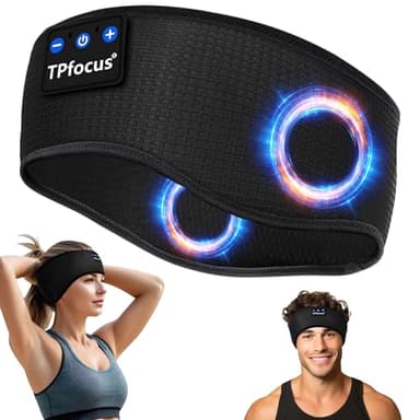 TPfocus Auriculares para Dormire Bluetooth 5.4 Regalo Hombre y Mujer,Sleep Headphones Sonno Banda Deportiva Inalámbrico Recargable Auriculares Bluetooth Dormire (Cuadros clásicos Negros)