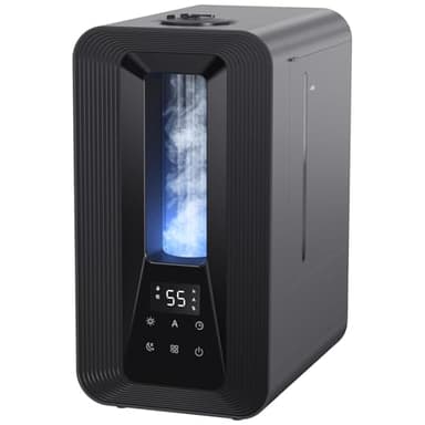 AROEVE 5L Humidificador Bebes, Ultrasónico Niebla Fría con Difusor de Aromas, Higrostato Inteligente, Luz Nocturna, 50H Duración, Apagado Automático, 25dB Silencioso para Dormitorio Oficina y Plantas