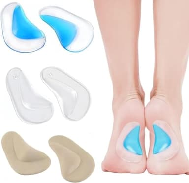 XENQITO 3 Pares De Plantillas De Soporte De Arco De Gel, Plantillas OrtopéDicas De Silicona Para Pies OrtopéDicos De Soporte De Arco Para Fascitis Plantar De Gel Almohadillas De CojíN