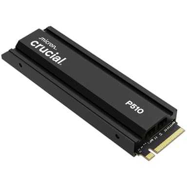 Crucial P510 SSD 2TB PCIe 5.0 x5 Gen5 NVMe M.2 con Disipador, Velocidades de lectura hasta 10000 MB/s, escritura 8700 MB/s, Ordenador de Sobremesa e PS5, Disco Duro Interno- CT2000P510SSD5-01
