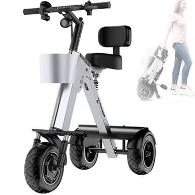 UIBAO Triciclo Electrico Adulto Triciclo Plegable,Batería Extraíble De 36V/10A,Motor 450 W,Cesta Delantera,Velocidad Ajustable para Adultos Y Ancianos