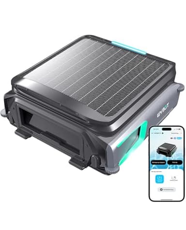 WYBOT F1 Robot Limpiafondos Piscina, Skimmer de Piscina Solar con Control App,Negro Verdoso Mate(El Cargador no está Incluido,Consulte